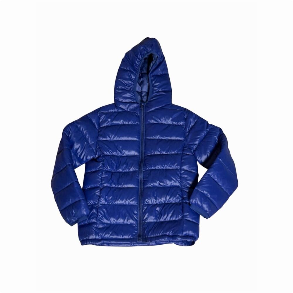 Blue Hooded Puffer Jacket Size S Winter Quilted - Picture 10 of 13